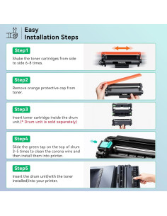 Cartucho de Tóner Negro PRINPUSE TN830 Compatible Brother 2