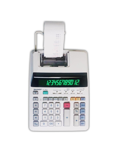Calculadora de Impresión de Tinta Sharp EL-1801V, Pantalla 12 Dígitos
