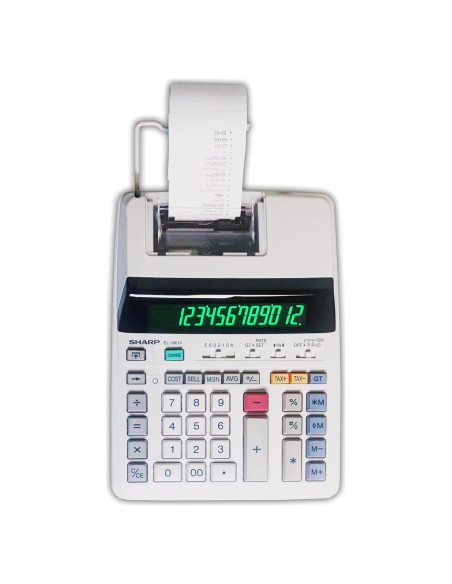 Calculadora de Impresión de Tinta Sharp EL-1801V, Pantalla 12 Dígitos