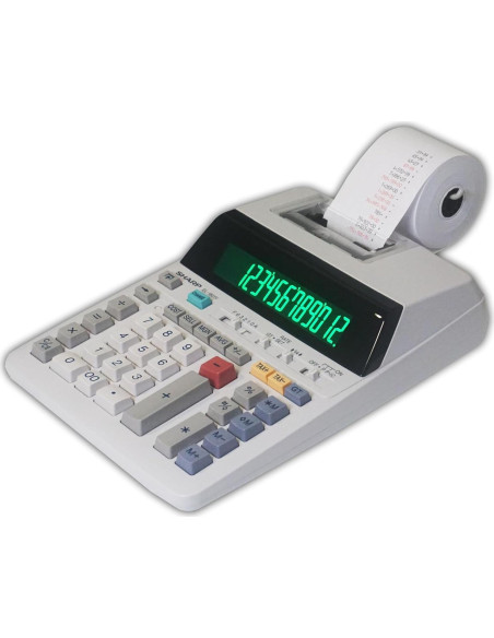 Calculadora de Impresión de Tinta Sharp EL-1801V, Pantalla 12 Dígitos