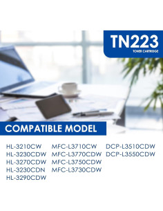 Paquete de Tóner TN-223 para Brother - 4 Cartuchos (Negro, Cian, Magenta, Amarillo) 2