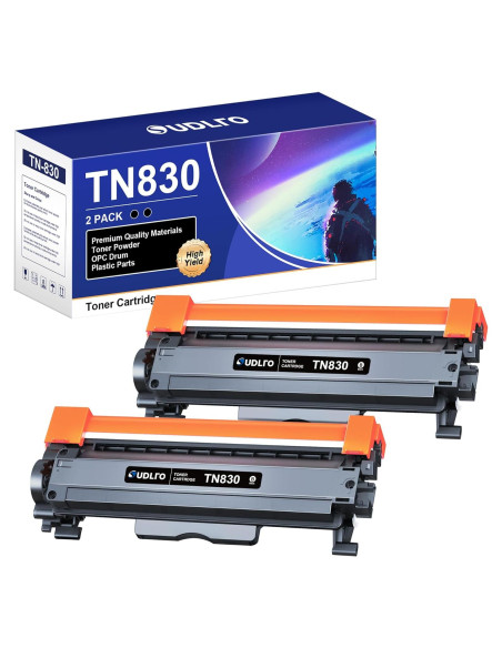 Cartucho de Tóner SUDLTO TN830 - 2 Pack, Negro, 1200 Páginas