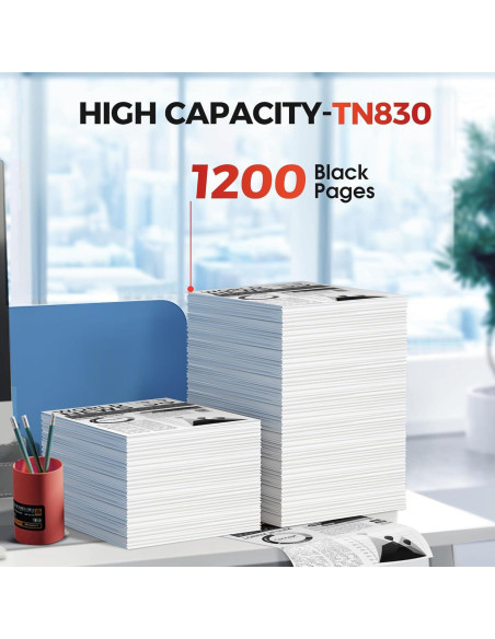 Cartucho de Tóner SUDLTO TN830 - 2 Pack, Negro, 1200 Páginas