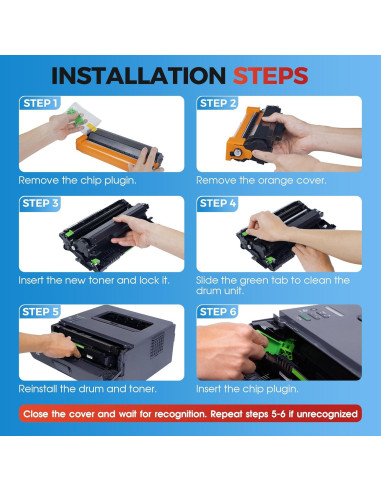 Cartucho de Tóner SUDLTO TN830 - 2 Pack, Negro, 1200 Páginas