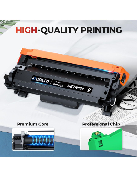 Cartucho de Tóner SUDLTO TN830 - 2 Pack, Negro, 1200 Páginas