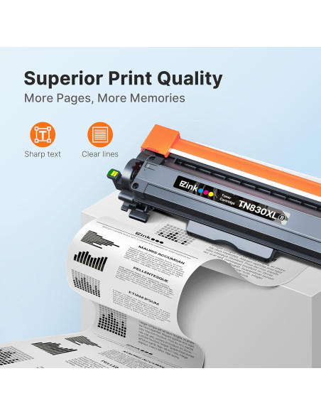 Cartucho de tóner E-Z Ink TN830XL Negro para Brother - 4 Unidades