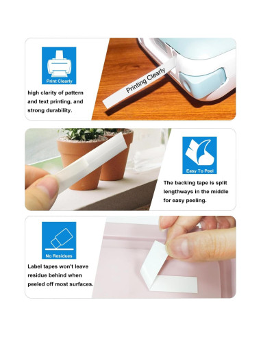 Paquete de 7 Cintas de Etiqueta Esser TZe-231 12mm Negro sobre Blanco