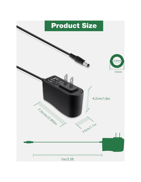 Adaptador de Alimentación 9V 1.6A Brother P-Touch AD-24