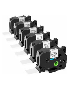 Cinta de Etiqueta 24mm Oozmas TZE-S251 Laminada Blanca 6 Paquete