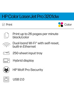 Impresora Láser Color HP Color LaserJet Pro 3201dw Inalámbrica 2