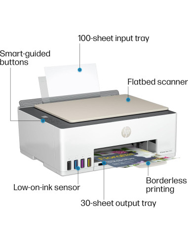 Impresora HP Smart Tank 5000 Todo-en-Uno Inalámbrica con 2 Años de Tinta