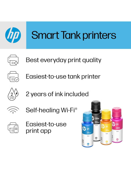 Impresora HP Smart Tank 5000 Todo-en-Uno Inalámbrica con 2 Años de Tinta