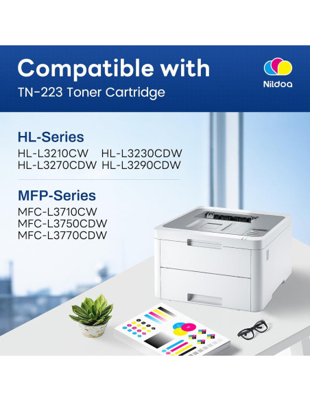 Cartucho de Tóner Nildoa TN-223 Negro/Cian/Magenta/Amarillo