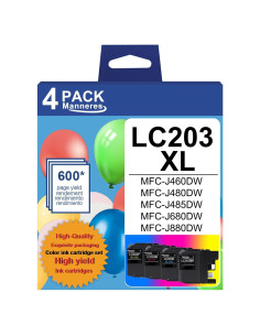Cartucho de Tinta LC203 XL MANNERES - 4 Colores, Alto Rendimiento