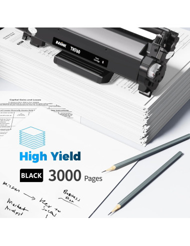 Tóner BAIINK TN760 Compatible para Impresoras Brother - 2 Pack