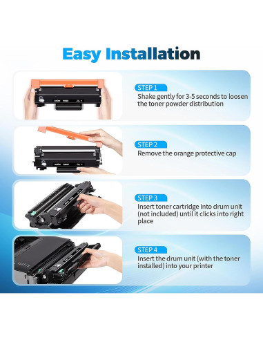 Cartucho de Tóner BAIINK TN760 Compatible con Brother - 4 Negro