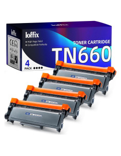 Cartuchos de Tóner Ioffix TN-660 Compatibles Negro - 4 Pzs