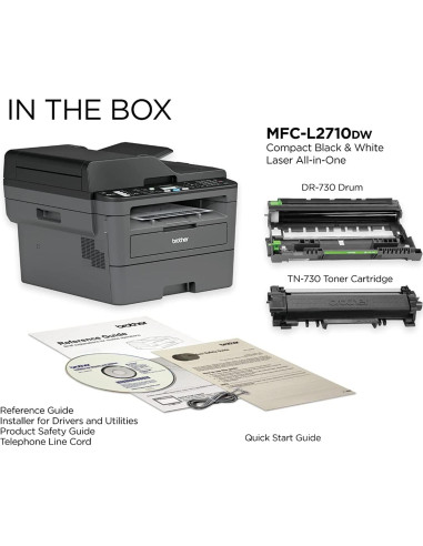 Impresora Láser Monocromática Brother MFC-L2710DW 4-en-1