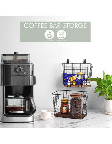 Cestas Colgantes de Pared 3 Pack C C Fashion - Estantes de Alambre con Ganchos