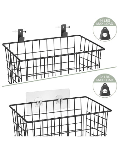 Cestas Colgantes de Pared 3 Pack C C Fashion - Estantes de Alambre con Ganchos