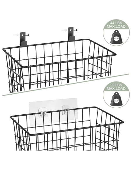 Cestas Colgantes de Pared 3 Pack C C Fashion - Estantes de Alambre con Ganchos Cestas Colgantes de Pared 3 Pack C C Fashion - Estantes de Alambre con Ganchos