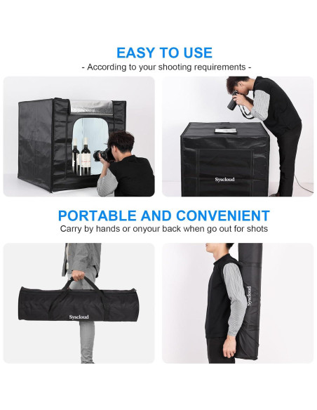 Caja de Luz de Estudio Fotográfico SYSCLOUD 81cm LED Dimmable