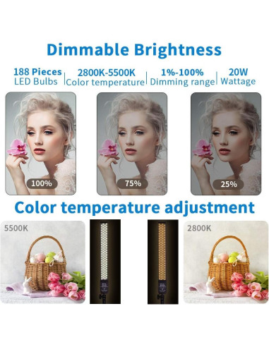 Kit de Luz LED Portátil GSKAIWEN con Batería NP-F970 2800-5500K