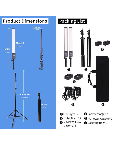 Kit de Luz LED Portátil GSKAIWEN con Batería NP-F970 2800-5500K