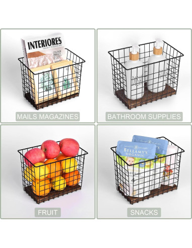 Cestas Colgantes de Pared 3 Pack C C Fashion - Estantes de Alambre con Ganchos