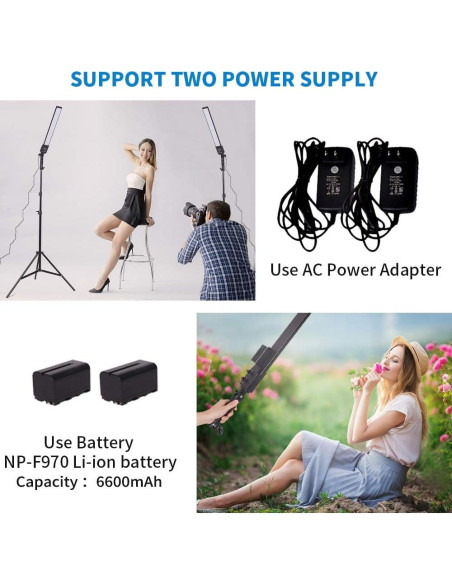 Kit de Luz LED Portátil GSKAIWEN con Batería NP-F970 2800-5500K