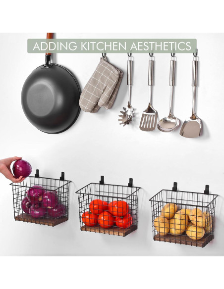 Cestas Colgantes de Pared 3 Pack C C Fashion - Estantes de Alambre con Ganchos Cestas Colgantes de Pared 3 Pack C C Fashion - Estantes de Alambre con Ganchos
