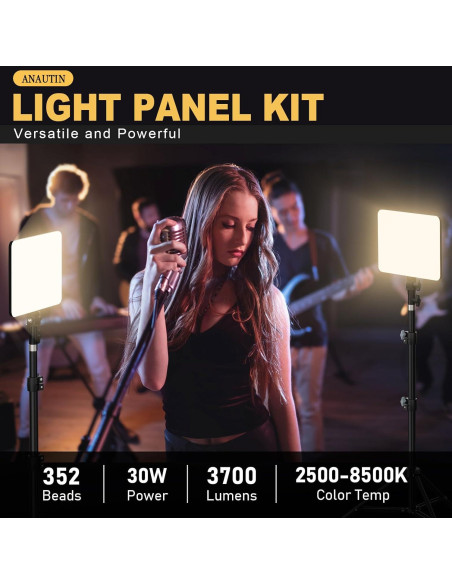 Kit de Iluminación Fotográfica LED 30W Anautin con Trípode