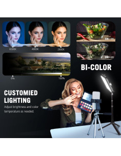 Kit de Iluminación Fotográfica Portátil Arsoer 2 Luces LED 12W 2