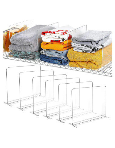 Organizador de Closet Acrílico Ourhom 6pcs Divisores Estante