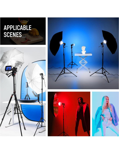 Kit de Iluminación Fotográfica NEEWER 400W con LED y Paraguas