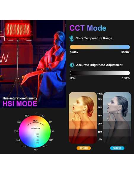 Kit de Iluminación LED RGB GVM 1500D 75W con Control Bluetooth