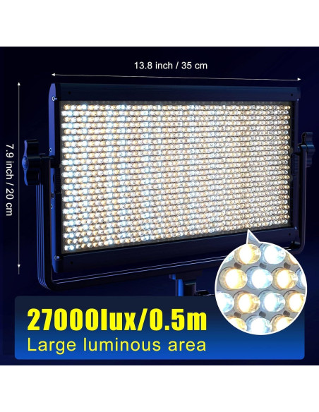 Kit de Iluminación LED RGB GVM 1500D 75W con Control Bluetooth