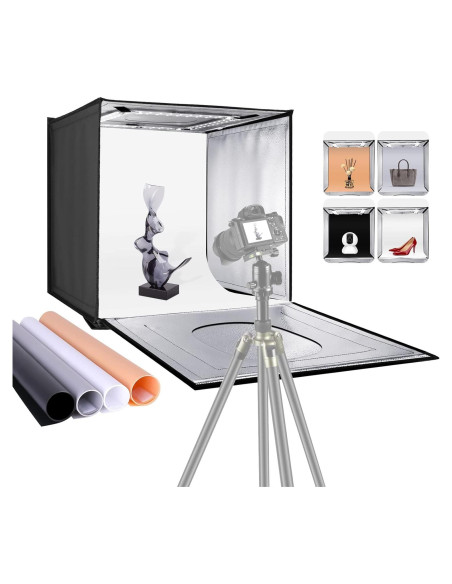 Caja de Luz LED NEEWER 40x40cm con Brillo Ajustable y 4 Fondos