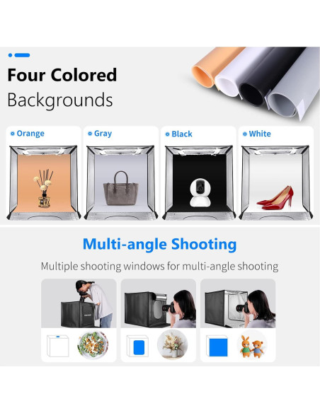 Caja de Luz LED NEEWER 40x40cm con Brillo Ajustable y 4 Fondos