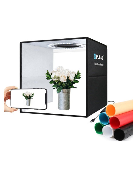 Caja de Luz PULUZ 30cm con Brillo Ajustable y 6 Fondos