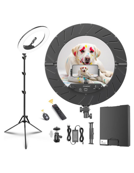 Kit de Luz de Anillo LED 18" JJ JIANJIN 55W Regulable CRI95