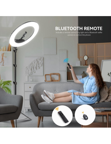 Kit de Luz de Anillo LED 18" JJ JIANJIN 55W Regulable CRI95