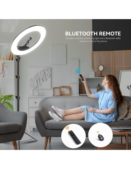 Kit de Luz de Anillo LED 18" JJ JIANJIN 55W Regulable CRI95