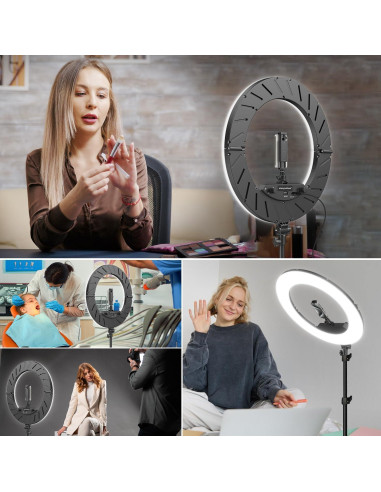 Kit de Luz de Anillo LED 18" JJ JIANJIN 55W Regulable CRI95