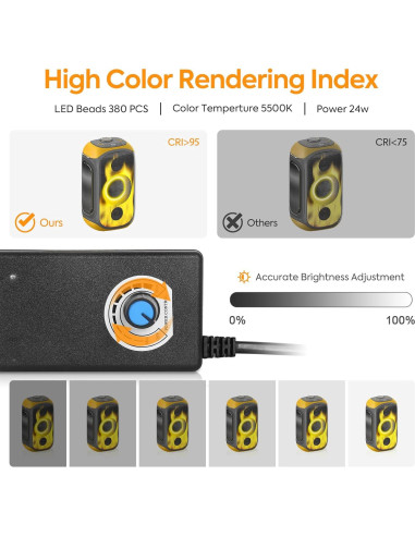 Caja de Luz de Estudio Fotográfico Huzofexo 40cm con LED y 6 Fondos