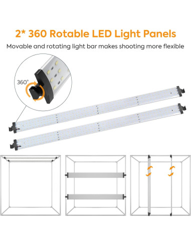 Caja de Luz de Estudio Fotográfico Huzofexo 40cm con LED y 6 Fondos