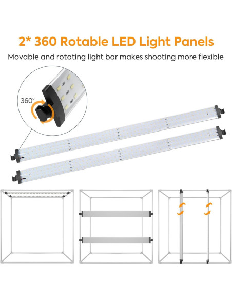 Caja de Luz de Estudio Fotográfico Huzofexo 40cm con LED y 6 Fondos