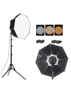 Kit de Luz LED Softbox Octagonal XPAISYQC 60cm con Batería