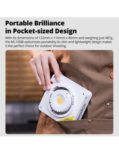 Godox ML100Bi Luz LED 120W Bi-Color 2800K-6500K Control APP