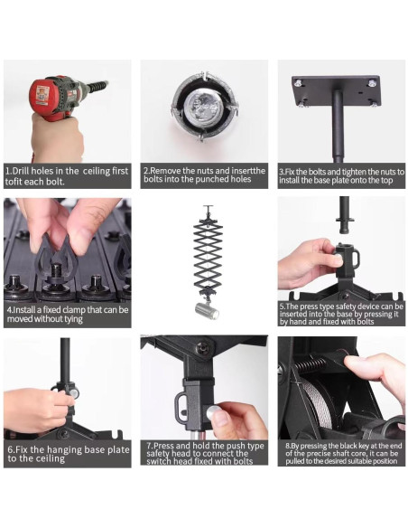 Sistema de riel de techo para fotografía XPAISYQC JL-200 2m